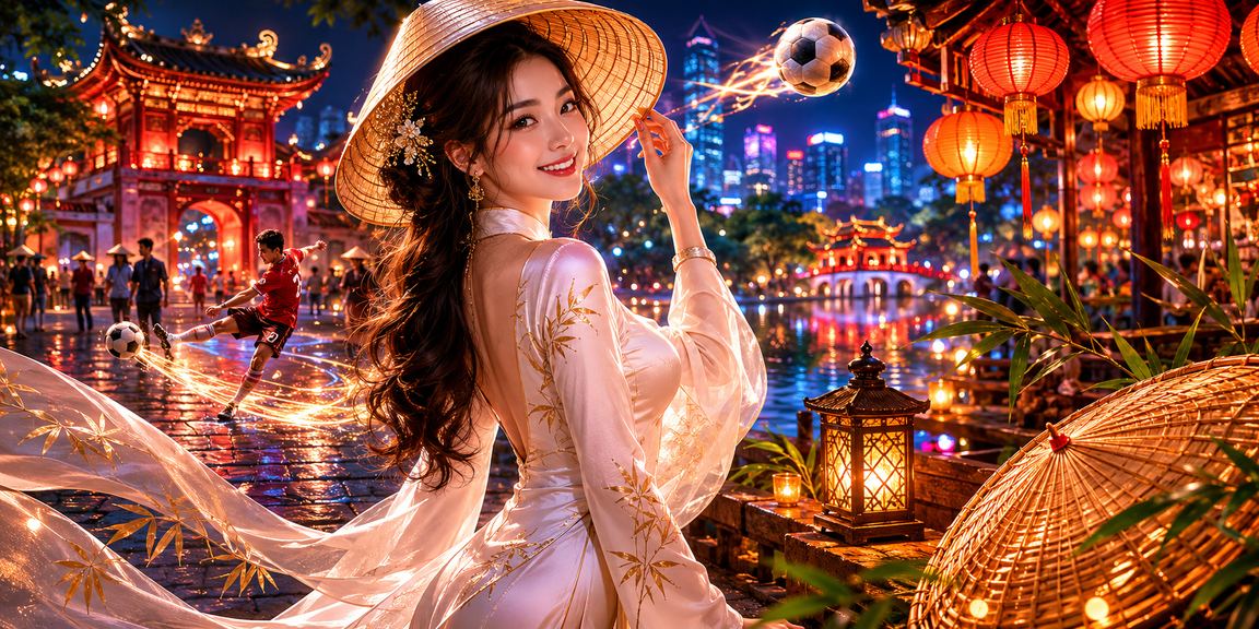 Người dùng Hà Nội đội nón lá theo dõi sự kiện thể thao và đặt cược trực tuyến