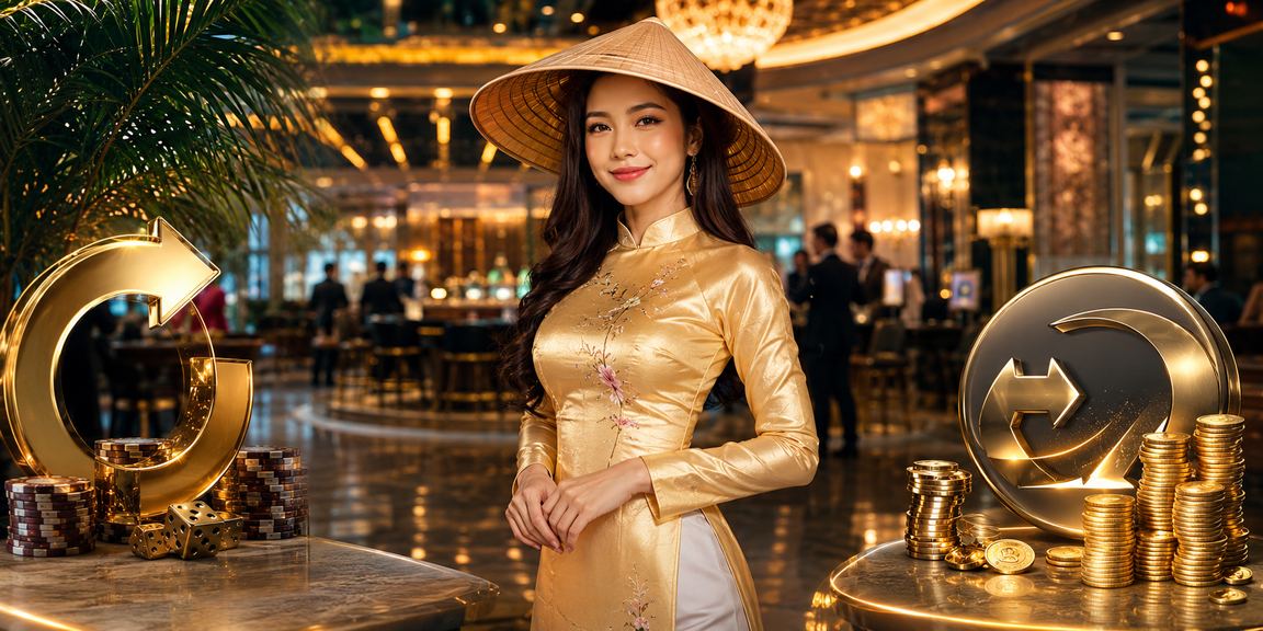 Người phụ nữ Ninh Bình trong trang phục áo dài theo dõi thưởng hoàn tiền và jackpot trực tuyến